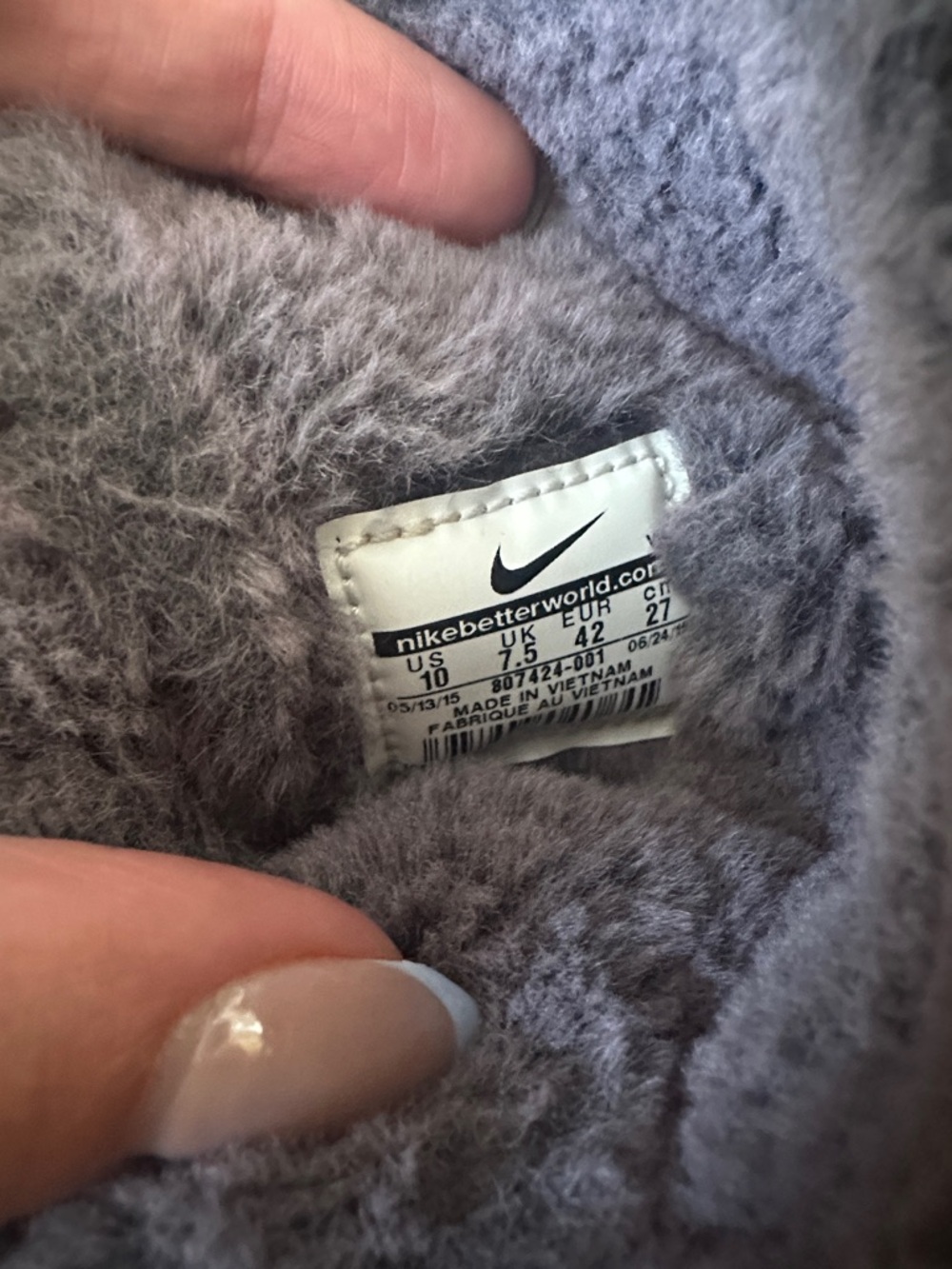 Nike Black Knit High-Top Sneakers with Gray Soles and fur - Picture 8 of 9